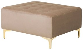 Sofá de canto 4 lugares com repousa-pés em veludo cor de areia à direita ABERDEEN Beliani