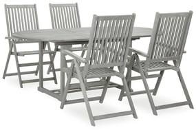 vidaXL 5 pcs conjunto de jantar jardim madeira acácia maciça cinzento
