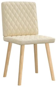 Cadeiras de jantar 2 pcs tecido cor creme