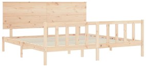 Cama sem colchão 200x200 cm madeira de pinho maciça