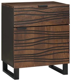 vidaXL Armário de Cabeceira 50x33x60 cm Madeira Maciça Castanha