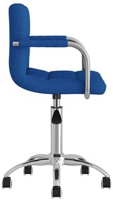 Cadeira de jantar giratória tecido azul