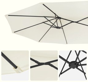 Guarda-sol duplo 460 x 270 cm (C x L) com manivela UPF 50+bege
