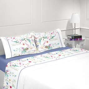 Jogo de lençóis 100% algodão - Casa&Algodão: Cama 150cm - 1 lençol ajustable 150x200+30 cm + 1 lençol superior 240x300 cm + 2  fronhas 50x70 cm