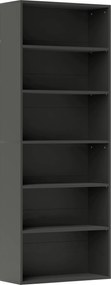 Estante de arrumação 6 níveis HOMCOM com prateleiras ajustáveis para sala, quarto, escritório, 60x24x158,5cm, preto | Aosom Portugal