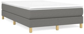 Cama boxspring com colchão 120x190 cm tecido cinzento-escuro