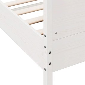 Cama sem colchão 160x200 cm madeira de pinho maciça branco