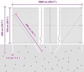 Cerca Hexagonal Verde vidaXL 1,5x10 m Aço