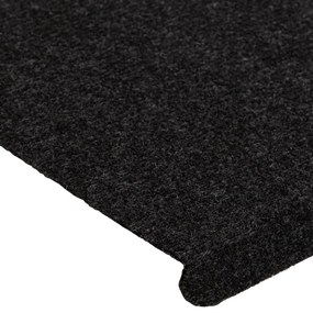 Tapetes de escada autoadesivos 15 pcs 65x24,5x3,5 cm preto