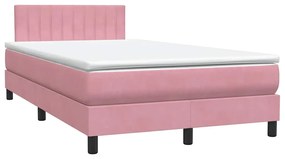 Cama com molas/colchão 120x220 cm veludo rosa