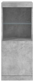 Aparador com luzes LED 41x37x100 cm cinzento cimento