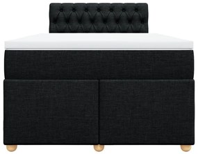 Cama boxspring com colchão 120x190 cm tecido preto