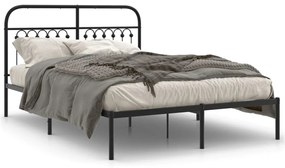 Estrutura de cama com cabeceira 140x190 cm metal preto