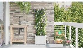 Jardineiras de Jardim 1 pc Branco 40 x 40 x 142 cm Plástico