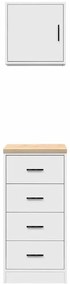 Armários de garagem 2 pcs derivados de madeira branco