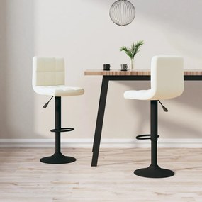 334304 vidaXL Bancos de bar 2 pcs veludo creme