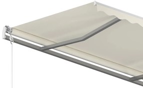 Toldo retrátil manual com postes 3x2,5 m cor creme