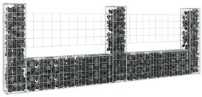 Cesto gabião em forma de U c/ 3 postes 260x20x100 cm ferro
