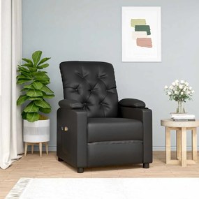 vidaXL Poltrona massagens elevatória couro artificial preto