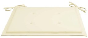 Cadeiras de jardim c/ almofadões creme 8 pcs teca maciça