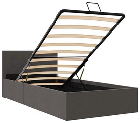 Cama hidráulica arrumação 90x200cm tecido cinza-escuro