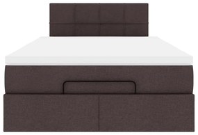 Estrutura de cama otomana com colchão 120x190cm castanho escuro
