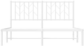 Estrutura de cama com cabeceira 140x200 cm metal branco