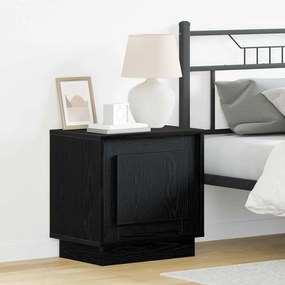 vidaXL Criado-mudo com Luzes LED Carvalho Preto 44x34,5x45 cm