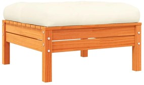 6 pcs conj. sofás jardim almofadões pinho maciço castanho cera