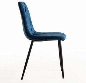 Conjunto de 2 Cadeiras Lyke em Veludo - Azul - Design Nórdico