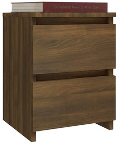 Mesa cabeceira 2pcs 30x30x40cm deriv. madeira carvalho castanho