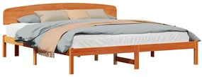 Estrutura de Cama com Cabeceira Castanho Encerado 180x200 cm Madeira M