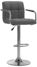 Cadeiras de bar 2 pcs tecido cinzento-claro