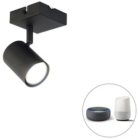 LED Smart spot quadrado ajustável preto incluindo WiFi GU10 - Jeana Moderno