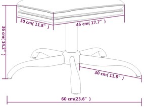 Apoio de pés tecido de microfibra 60x60x36 cm cinza-escuro