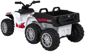 Moto 4 elétrica para crianças 12V 4x4 Sport TX ATV, Rodas Espuma EVA, assento couro ecológico Branca