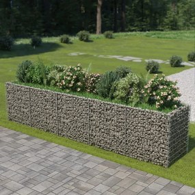 vidaXL Canteiro elevado/cesto gabião 450x90x100 cm aço galvanizado