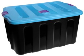 Caixa Organização Propileno Bigbox Preto / Azul 110l