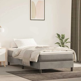 vidaXL Colchão de molas ensacadas 80x210x20 cm veludo cinza-claro