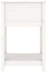 Vaso/floreira com prateleira 54x54x81 cm pinho maciço branco