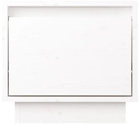 Mesa de cabeceira 35x34x32 cm madeira de pinho maciça branco