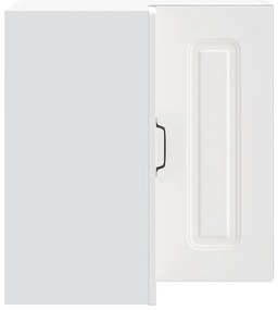Armário de canto de parede da cozinha derivados madeira branco