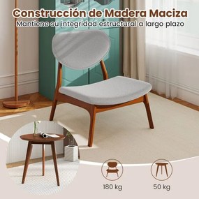 Conjunto de 2 cadeiras baixas decorativas com mesa auxiliar estofadas em veludo de carneiro com estrutura em madeira maciça cinza