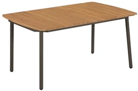 7 pcs conjunto de jantar exterior madeira acácia maciça e aço