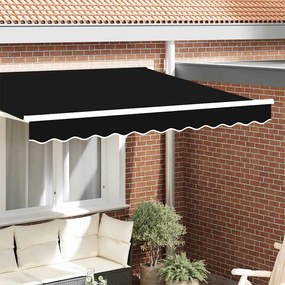 vidaXL Valência de Toldo para Estrutura de 3,5 m Preto 3,3x0,2 m
