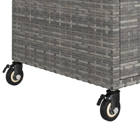 Carrinho de bar com gaveta 100x45x97 cm vime PE cinzento
