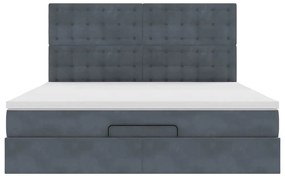 Estrutura cama otomana colchões 160x200 cm cinzento escuro