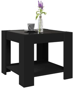 Mesa de centro c/ LEDs 53x53x45 cm derivados de madeira preto