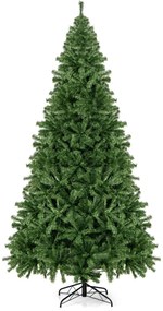 Árvore de Natal artificial de 270 cm com 2132 pontas de folhas de PVC, abertura automática e suporte de metal Verde