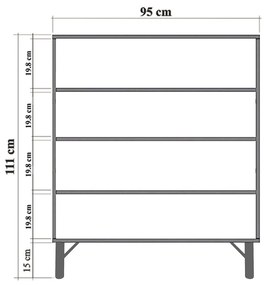 Armário Multiusos Multilux – Traverten – 95x111x36 cm